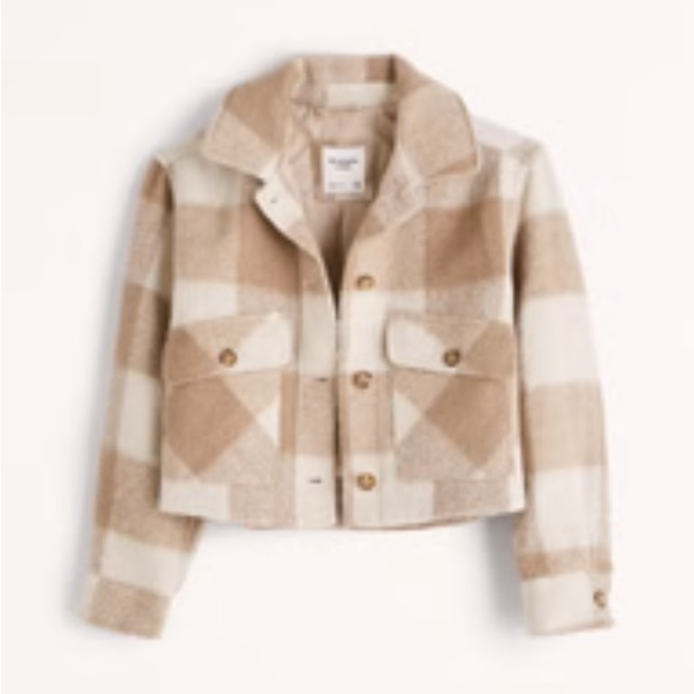 Abercrombie & Fitch Cozy Cropped Shirt Jacket